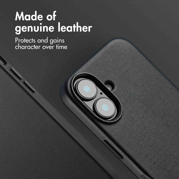Accezz Leather Back Cover with MagSafe Apple iPhone 16 - Onyx Black