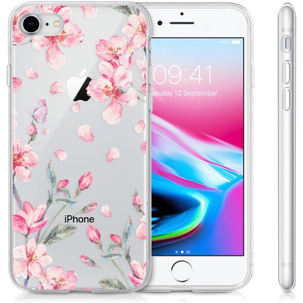 imoshion Design hoesje iPhone SE (2022 / 2020) / 8 / 7 / 6s - Bloem - Roze