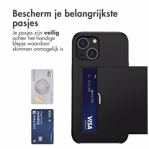 imoshion Backcover met pasjeshouder Apple iPhone 13 - Zwart