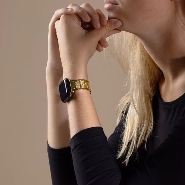 Selencia Sparkle schakelband Apple Watch Series 1 t/m 9 / SE (38/40/41 mm) | Series 10 / 11 (42 mm) - Goud