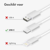 imoshion Braided USB-C naar USB-C kabel 60W 2-pack - 0,5 meter - Wit