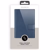 Selencia Echt Leren Bookcase iPhone SE (2022 / 2020) / 8 / 7 / 6(s) - Blauw