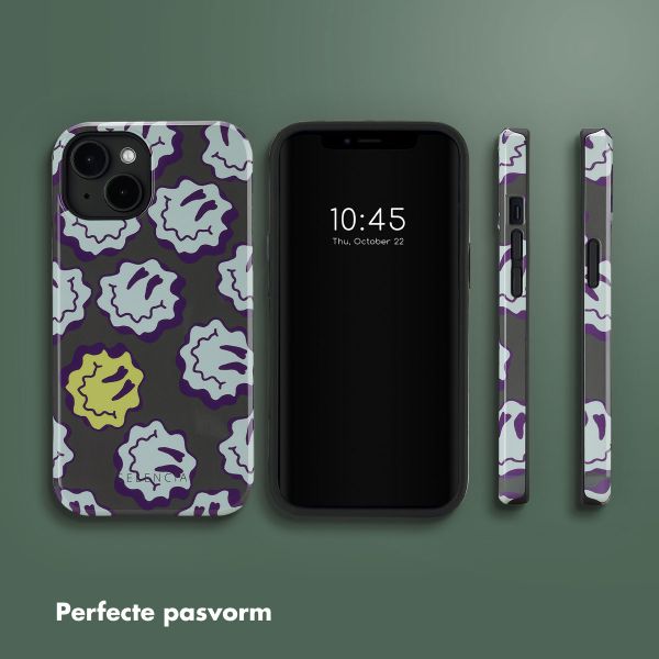 Selencia Vivid Backcover met MagSafe Apple iPhone 14 - Wavy Smiley Green