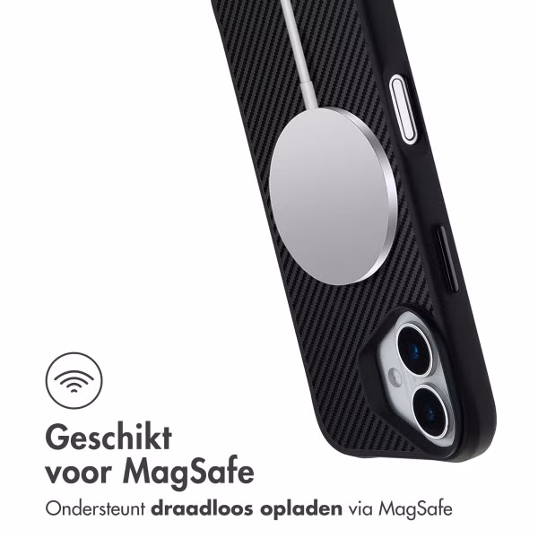 imoshion Rugged Hybrid Carbon Case met MagSafe Apple iPhone 17 - Zwart