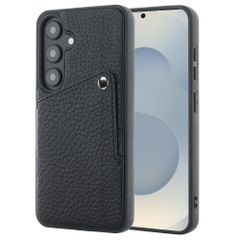 Selencia Riva Backcover met Pashouder Samsung Galaxy S25 / S24 - Zwart