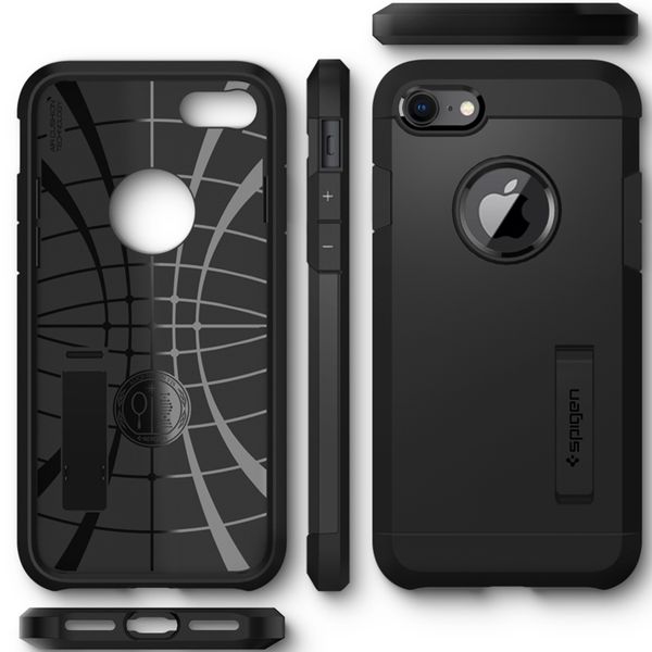 Spigen Tough Armor Backcover Apple iPhone SE (2022 / 2020) - Zwart