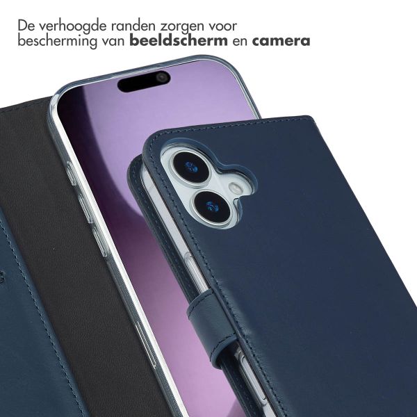 Selencia Echt Leren Bookcase Apple iPhone 17 - Blauw