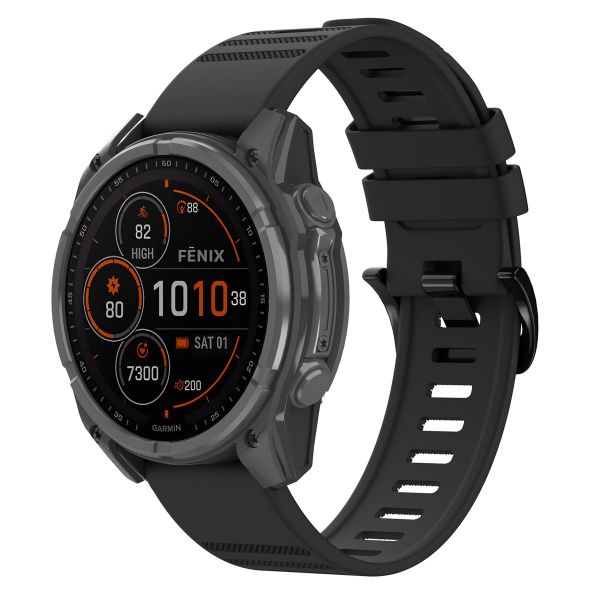 imoshion QuickFit® Stripe Siliconenbandje Garmin Watch | 22 mm aansluiting - Zwart