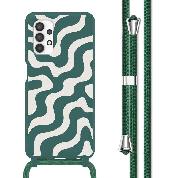 imoshion Siliconen design hoesje met koord Samsung Galaxy A32 (4G) - Petrol Green Groovy