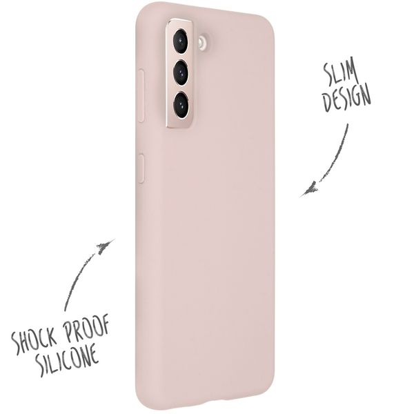 Accezz Liquid Silicone Backcover Samsung Galaxy S21 - Roze