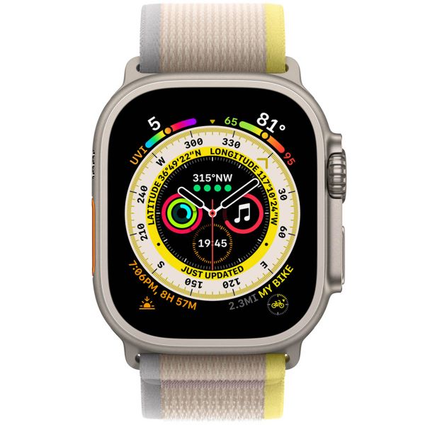 Apple Trail Loop Band Apple Watch | 44/45/46/49 mm - Size S/M - Yellow / Beige