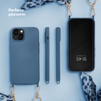 Selencia Backcover met luxe polskoord Apple iPhone 14 - Blauw