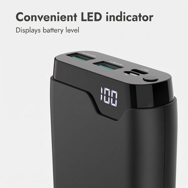 imoshion Power bank 20,000 mAh - 22.5W Fast charger - USB-C / USB-A - Black