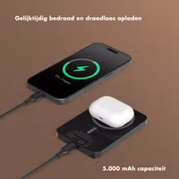 Selencia Vivid MagSafe Powerbank 5.000 mAh - Draadloze Powerbank - MagSafe en Qi2 - Black / Wild Leo