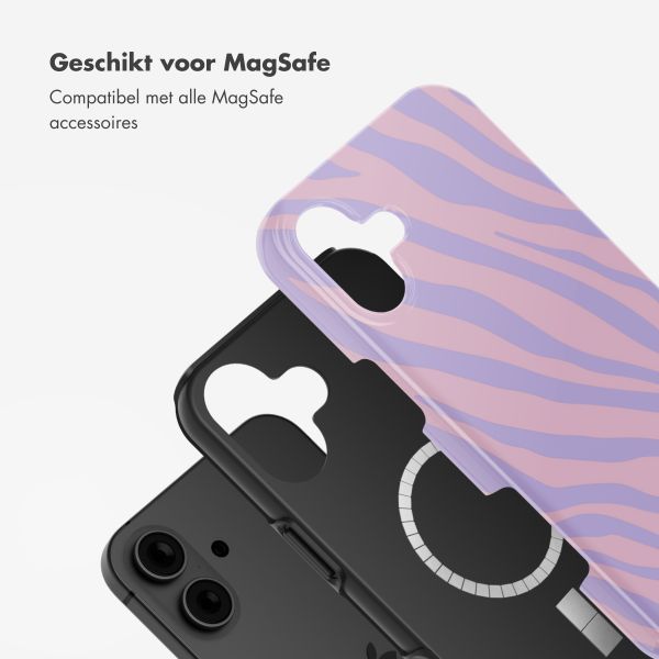 Selencia Vivid Tough Backcover met MagSafe iPhone 16 - Zebra Light Pink Lilac