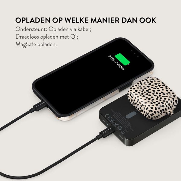 Burga Magnetic Powerbank 5.000 mAh - Geschikt voor MagSafe en Qi2 - Almond Latte / Gunmetal