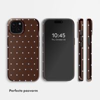 Selencia Vivid Backcover Apple iPhone 15 - Happy Dots Chocolate
