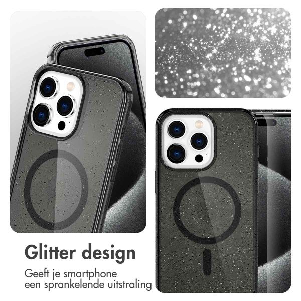 imoshion Sparkle Backcover met MagSafe Apple iPhone 15 Pro - Glitter Zwart