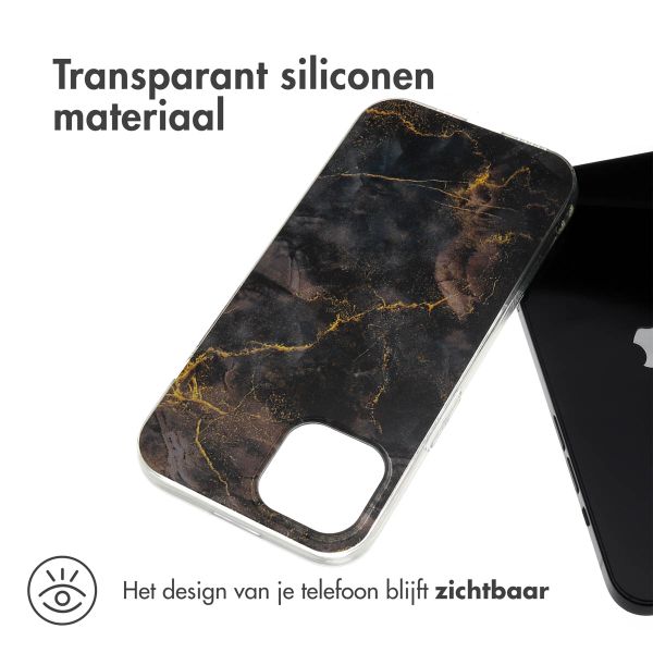 imoshion Design hoesje Apple iPhone 15 - Black Marble Transparent