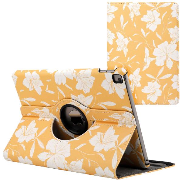 imoshion 360° Draaibare Design Bookcase iPad 9 (2021) / iPad 8 (2020) / iPad 7 (2019) 10.2 inch - Yellow Flowers