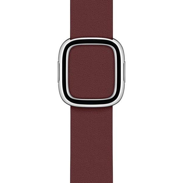 Apple Leather Band Modern Buckle Apple Watch Series 1 t/m 9 / SE (38/40/41 mm) | Series 10 / 11 (42 mm) - Maat L - Garnet