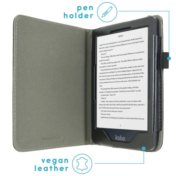 imoshion Vegan Leather Bookcase Kobo Clara HD - Zwart