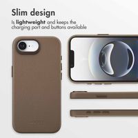 Accezz Leather Back Cover with MagSafe Apple iPhone 17e / 16e - Coffee Brown