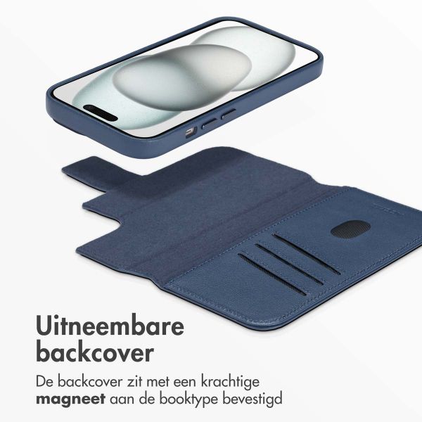 Accezz Leather Bookcase 2-in-1 met MagSafe Apple iPhone 15 - Nightfall Blue