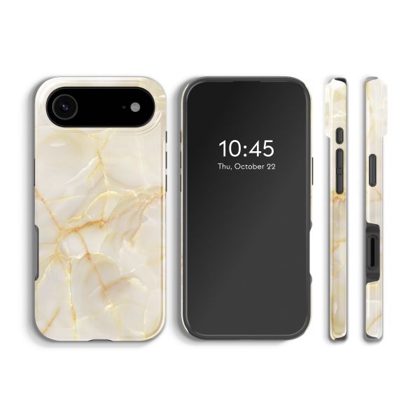 Selencia Vivid Backcover met MagSafe Apple iPhone Air - Golden Beige Marble