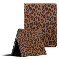 Selencia Sabi Bookcase with Leopard Print Apple iPad 9 (2021) 10.2 inch / iPad 8 (2020) 10.2 inch / iPad 7 (2019) 10.2 inch - Mocha Brown