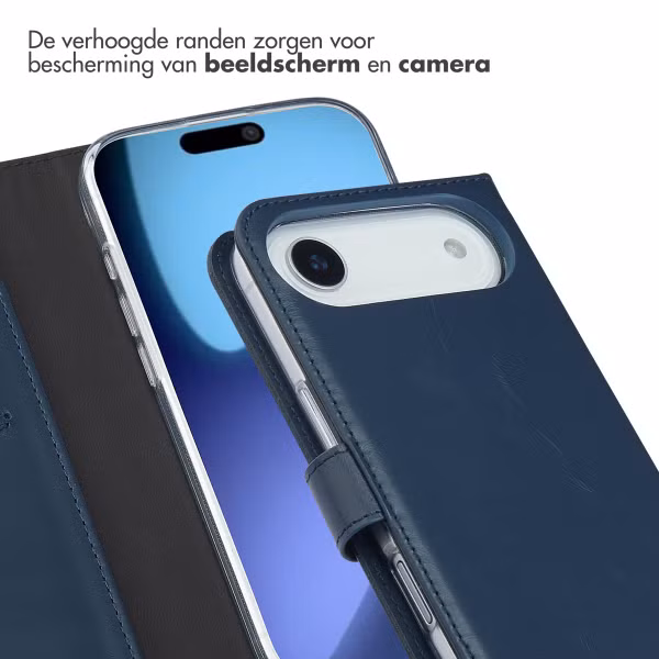 Selencia Echt Leren Bookcase Apple iPhone Air - Blauw