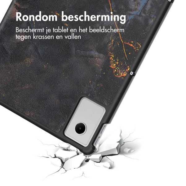 imoshion Design Trifold Bookcase Lenovo Idea Tab Plus - Black Marble