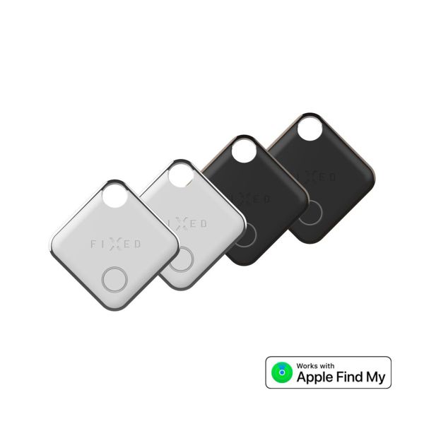 Fixed Tag - Bluetooth Tracker voor iOS - 4 pack - Zwart / Wit