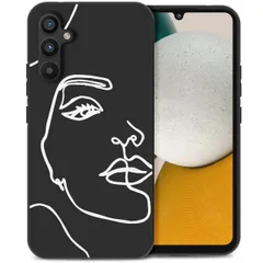 imoshion Design hoesje Samsung Galaxy A34 (5G) - Abstract Gezicht - Zwart