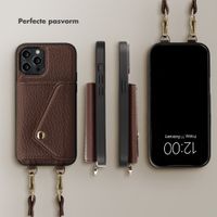 Selencia Sera Telefoonhoes met Koord en Envelop Pashouder Apple iPhone 12 Pro - Chocolate Brown