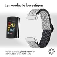 imoshion Elastisch nylon bandje Fitbit Charge 5 / Charge 6 - Wit