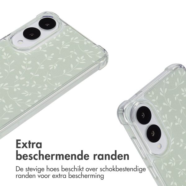 imoshion Design hoesje met koord Samsung Galaxy S25 Edge - Smoke Green Flowers