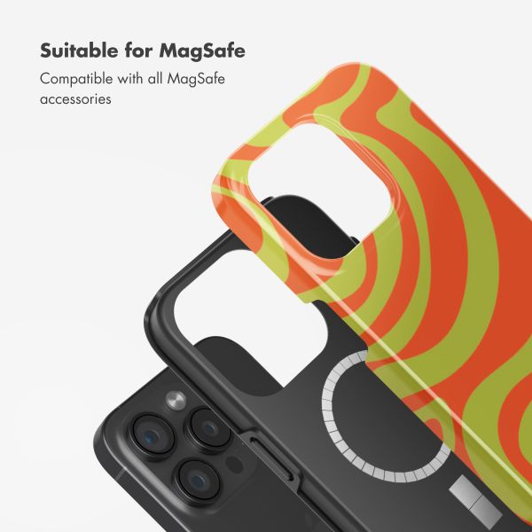 Selencia Vivid Back Cover with MagSafe Apple iPhone 15 Pro - Wavy Swirl Orange Fern
