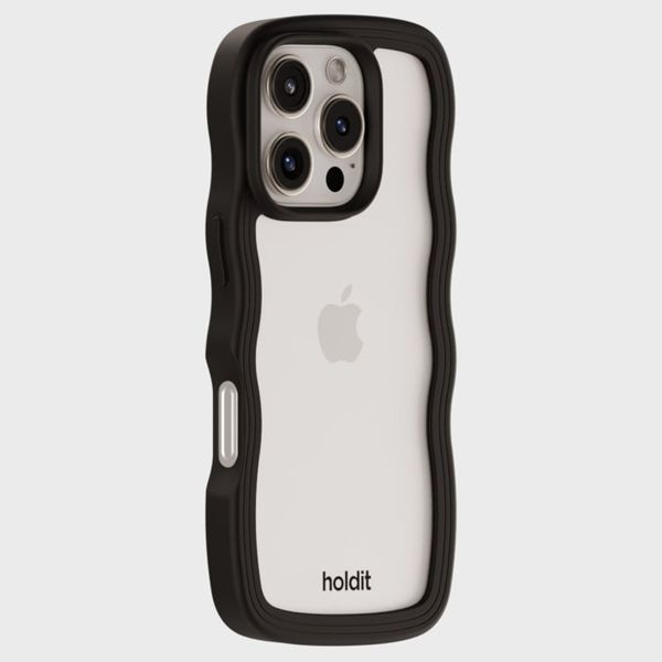 Holdit Wavy Case Apple iPhone 16 Pro Max - Black / Transparent