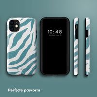 Selencia Vivid Tough Backcover iPhone 11 - Colorful Zebra Pine Blue