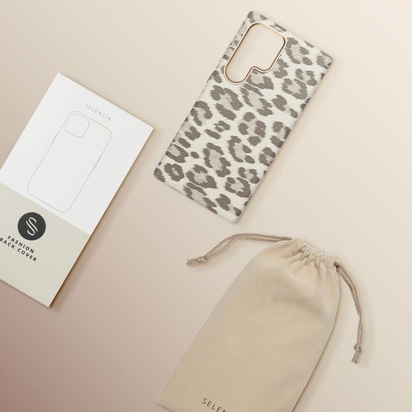 Selencia Sabi Backcover Panterprint met MagSafe Samsung Galaxy S24 Ultra - Soft Ivory