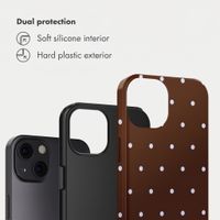 Selencia Vivid Back Cover Apple iPhone 13 - Happy Dots Chocolate