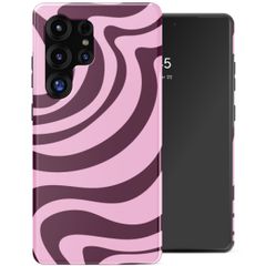 Selencia Vivid Backcover met MagSafe Samsung Galaxy S25 Ultra - Wavy Swirl Pink Plum