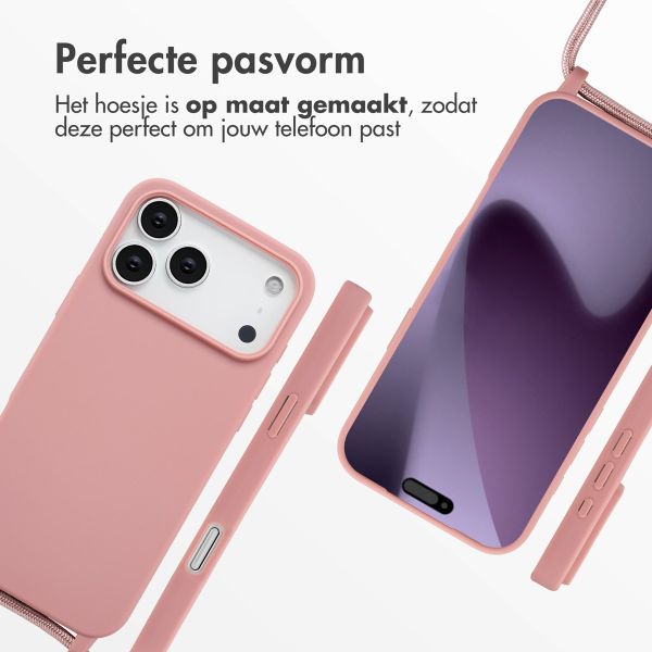 imoshion Siliconen hoesje met koord Apple iPhone 17 Pro Max - Sand Pink