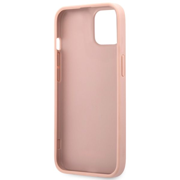 Guess 4G Metal Logo Saffiano Backcover Apple iPhone 13 - Roze