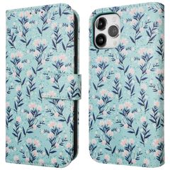 imoshion Design Bookcase Apple iPhone 12 (Pro) - Blue Flowers