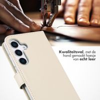 Selencia Echt Leren Bookcase Samsung Galaxy S25 - Greige