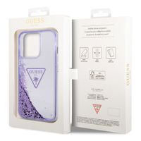 Guess Liquid Glitter Backcover iPhone 14 Pro - Paars