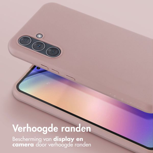 Selencia Siliconen hoesje met afneembaar koord Samsung Galaxy A54 (5G) - Sand Pink