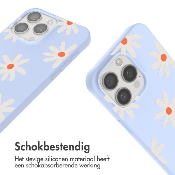 imoshion Siliconen design hoesje met koord Apple iPhone 15 Pro Max - Lila Flower Distance